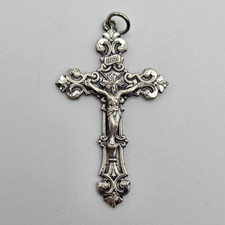 Usado, Vintage Capela Jesus Crucifixo - Pingente de Cruz Religiosa Ornamentado de Prata Esterlina comprar usado  Enviando para Brazil