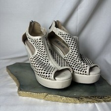 Cinderella Of Boston Wedges em malha óssea 2.5 biqueira aberta larga com zíper salto traseiro comprar usado  Enviando para Brazil