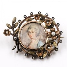 Brosche jugendstil miniaturmal gebraucht kaufen  München