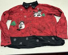 Boneco de neve vintage grama limão L bordado vermelho Natal botão para cima floco de neve B8 comprar usado  Enviando para Brazil