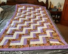 Colcha de retalhos de trilho de cerca de lavanda feita à mão 78” x 43” floral comprar usado  Enviando para Brazil