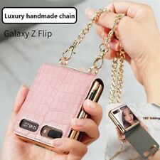 Capa de couro espelhada da moda com corrente transversal para Samsung Galaxy Z flip 4G/5G comprar usado  Enviando para Brazil