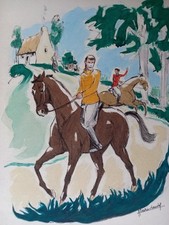 Aquarelle fond lithographique d'occasion  Vincennes