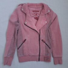 Jaqueta feminina True Religion zíper completo tamanho P dupla face strass rosa, usado comprar usado  Enviando para Brazil