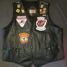Colete de couro preto Honda Gold Wing Road Riders Assoc GWRRA motocicleta tamanho grande comprar usado  Enviando para Brazil