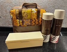 Kit de viagem garrafa térmica vintage década de 1970 conjunto de sopa e bebida de grãos de madeira garrafa térmica e caixa de sanduíche comprar usado  Enviando para Brazil