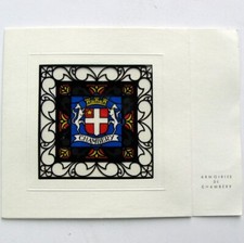 Carte de voeux Armoiries de Chambéry c1980 entreprise Pegaz & Pugeat armorial na sprzedaż  Wysyłka do Poland