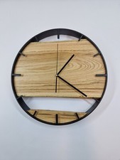 Zegar drewniany LOFT, marka własna, kolor czarny, średnica 40 cm, drewno dab na sprzedaż  PL