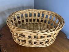 Cesta oval tecida de vime, cesta marrom vintage francesa 14"x10"x6", armazenamento comprar usado  Enviando para Brazil