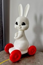Usado, Boneca sopro de plástico vintage sopro dos anos 80 URSS brinquedo de puxar coelho branco comprar usado  Enviando para Brazil