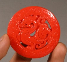 Pingente amuleto Yubi besta dragão jade vermelha cultura Hongshan 5 cm China comprar usado  Enviando para Brazil