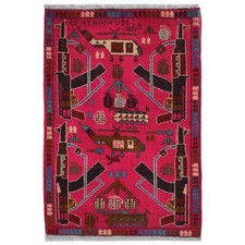 Tapete de lã feito à mão tapete de guerra afegão com design de rifle AK47 2,6x1,9 pés comprar usado  Enviando para Brazil