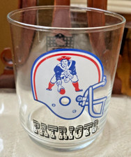 Vintage 1980 Mobil New England Patriots 12 oz. Futebol americano NFL de vidro, usado comprar usado  Enviando para Brazil