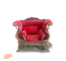 CADEIRA DE BRAÇO RECHEADO DECORADA EM MINIATURA EXCLUSIVA PARA CASA DE BONECAS ARCO-ÍRIS comprar usado  Enviando para Brazil