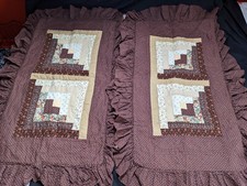 Par de fronhas vintage king size acolchoadas à mão babados marrom comprar usado  Enviando para Brazil