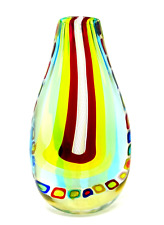 Assinado pelo artista Murano arte balarina vidro Millefiori filigra vaso forma livre raro comprar usado  Enviando para Brazil