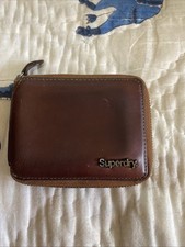 Superdry brown leather for sale  ROMFORD
