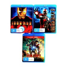 Iron Man Trilogy 1-3 Bluray 2008 ação scifi super-herói, Robert Downey Jr, Reg B comprar usado  Enviando para Brazil
