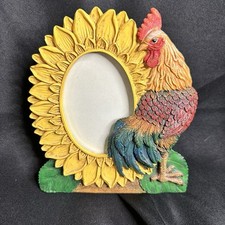 Moldura de verão galo girassol 41/4x6 galinha fazenda campo resina comprar usado  Enviando para Brazil