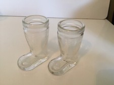 Conjunto de {2} miniaturas de 1 ~ 1/2 oz. Botas de vidro transparente ~ Belo Shot Glass / palito de dente comprar usado  Enviando para Brazil