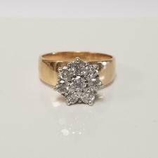 Usado, Anel de casamento feminino design de flor solitário com simulação de safira brilhante 2,35 CT comprar usado  Enviando para Brazil