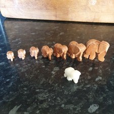 Elephant figurines carved for sale  NOTTINGHAM