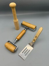 Juego de herramientas de cocina con mango de madera espátula de chef mimada rodillo de pastelería moldeador de tartas  segunda mano  Embacar hacia Mexico