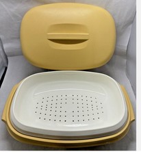 Tupperware Microondas Vegetais/Arroz Vaporizador 3 Peças Vintage Colheita Ouro 1970 comprar usado  Enviando para Brazil
