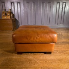 Leather footstool pouffe for sale  SIDMOUTH