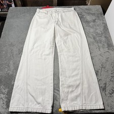 Jeans feminino Le Baggy Palazzo branco/marfim hip hop perna larga 29 Paraguai comprar usado  Enviando para Brazil