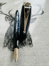 Caneta-tinteiro Conway Stewart 75, 14k M nova na caixa, azul marmorizado, com manutenção, década de 1950, usado comprar usado  Enviando para Brazil