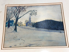 C.1960 watercolor winter for sale  Saco