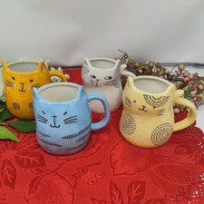 Lote de 4 canecas de café de cerâmica desenho animado BICO gato gatinho grés comprar usado  Enviando para Brazil