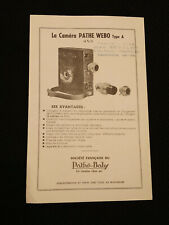 Flyer caméra pathé d'occasion  Paris VIII