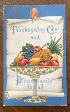 Cartão postal antigo 1912 tigela de frutas vitoriana TURQUIA UVAS abacaxi ação de graças!, usado comprar usado  Enviando para Brazil