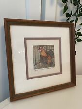 Vintage cockerel etching for sale  BURY ST. EDMUNDS