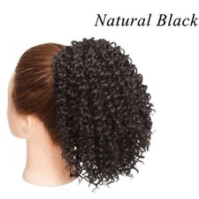 Usado, Mega Grosso Kinky Afro Rabo de Cavalo Clipes em Extensões de Cabelo Real Como Pão Encaracolado Humano comprar usado  Enviando para Brazil
