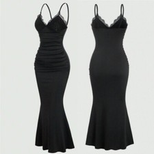 Vestido Suspensório Feminino Longo Rabo de Peixe Plissado de Renda Americana 8 Cores comprar usado  Enviando para Brazil
