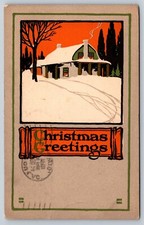Quadro de janela de Natal Art Deco rosa perfeição cartão postal Fond Du Lac Wisconsin comprar usado  Enviando para Brazil