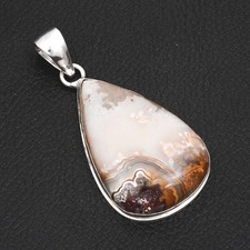 Pingente de pedra preciosa de ágata de renda louca feito à mão joia presente para ela 2,24" PP-8218 comprar usado  Enviando para Brazil