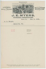 1928 myers billhead for sale  Clairton