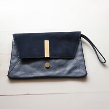 Bolsa de mão Mimco couro e camurça azul marinho dourada bolsa com zíper média comprar usado Bolsa de mão Mimco couro e camurça azul marinho dourada bolsa com zíper média comprar usado  Enviando para Brazil