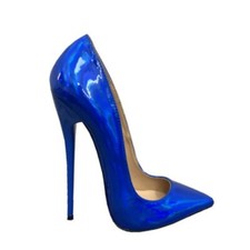 Sapatos femininos sexy 16cm sapatos de couro envernizado salto alto raso biqueira pontiaguda, usado comprar usado  Enviando para Brazil