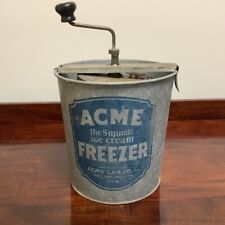 Freezer de sorvete vintage Acme 5 minutos Pat. Etiqueta azul 1927 , usado comprar usado  Enviando para Brazil