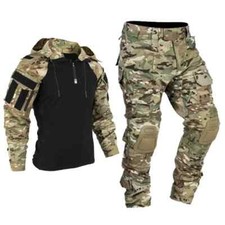 Terno de camuflagem tática camisa de combate calças cargo para caça de paintball airsoft comprar usado  Enviando para Brazil