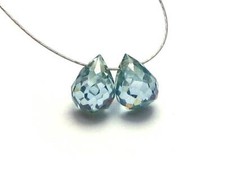 2 peças contas de lágrima facetadas de diamante azul 6 mm 2,5 quilates comprar usado  Enviando para Brazil
