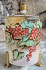 Recipiente antigo de frasco de leite condensado porcelana Gotham Áustria pintado à mão c1920 comprar usado  Enviando para Brazil
