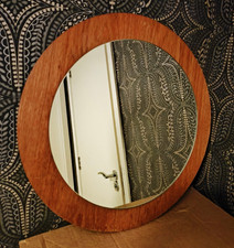 Round mirror wooden for sale  LONDON