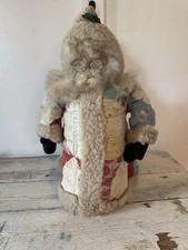 Papai Noel feito com colcha muito antiga e copos de barba de lã natural arte popular comprar usado  Enviando para Brazil