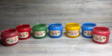 Usado, Lote de 7 potes vintage Glasbake Walkers chicote de mel vermelho verde azul amarelo comprar usado  Enviando para Brazil